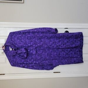 Vintage Adele Simpson 100% Silk Purple Dress Size 10​​​